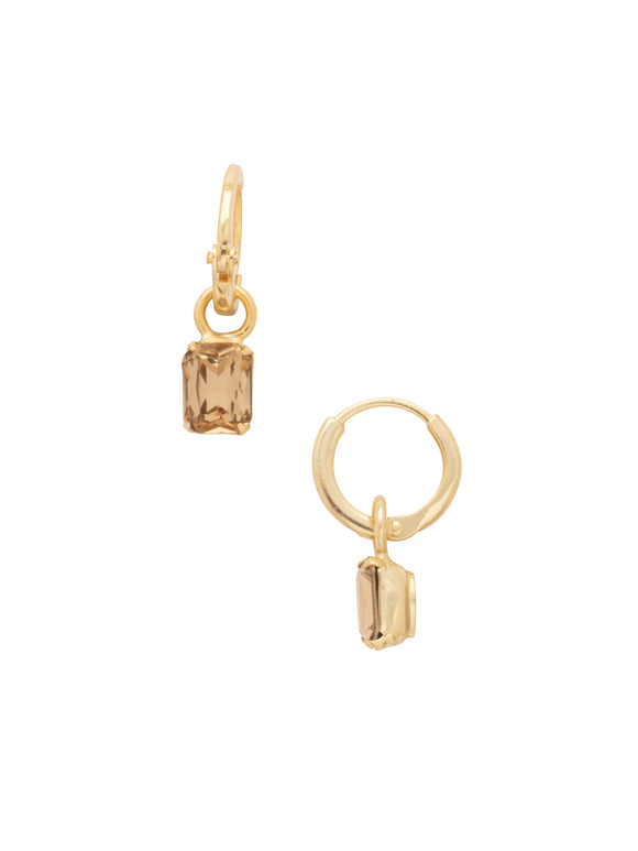 Sorrelli Maple Syrup Mini Emerald Huggie Hoop Earrings