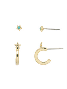 Sorrelli Santorini Asteria Stud and Huggie Set Earrings