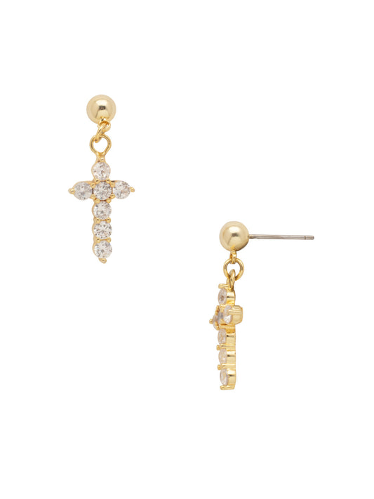 Sorrelli Crystal Crystal Cross Dangle Earrings