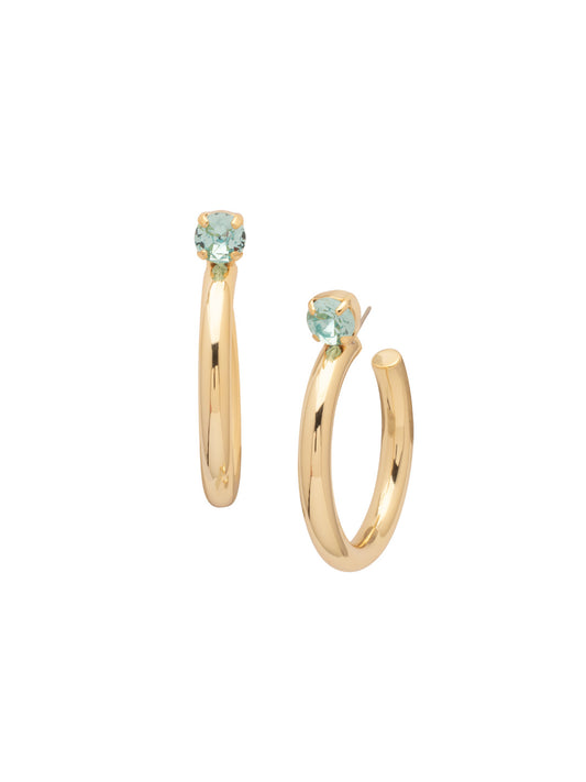 Sorrelli Aquamarine Keeley Studded Hoop Earrings