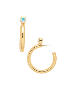 Sorrelli Crystal Aurora Borealis Keeley Studded Hoop Earrings