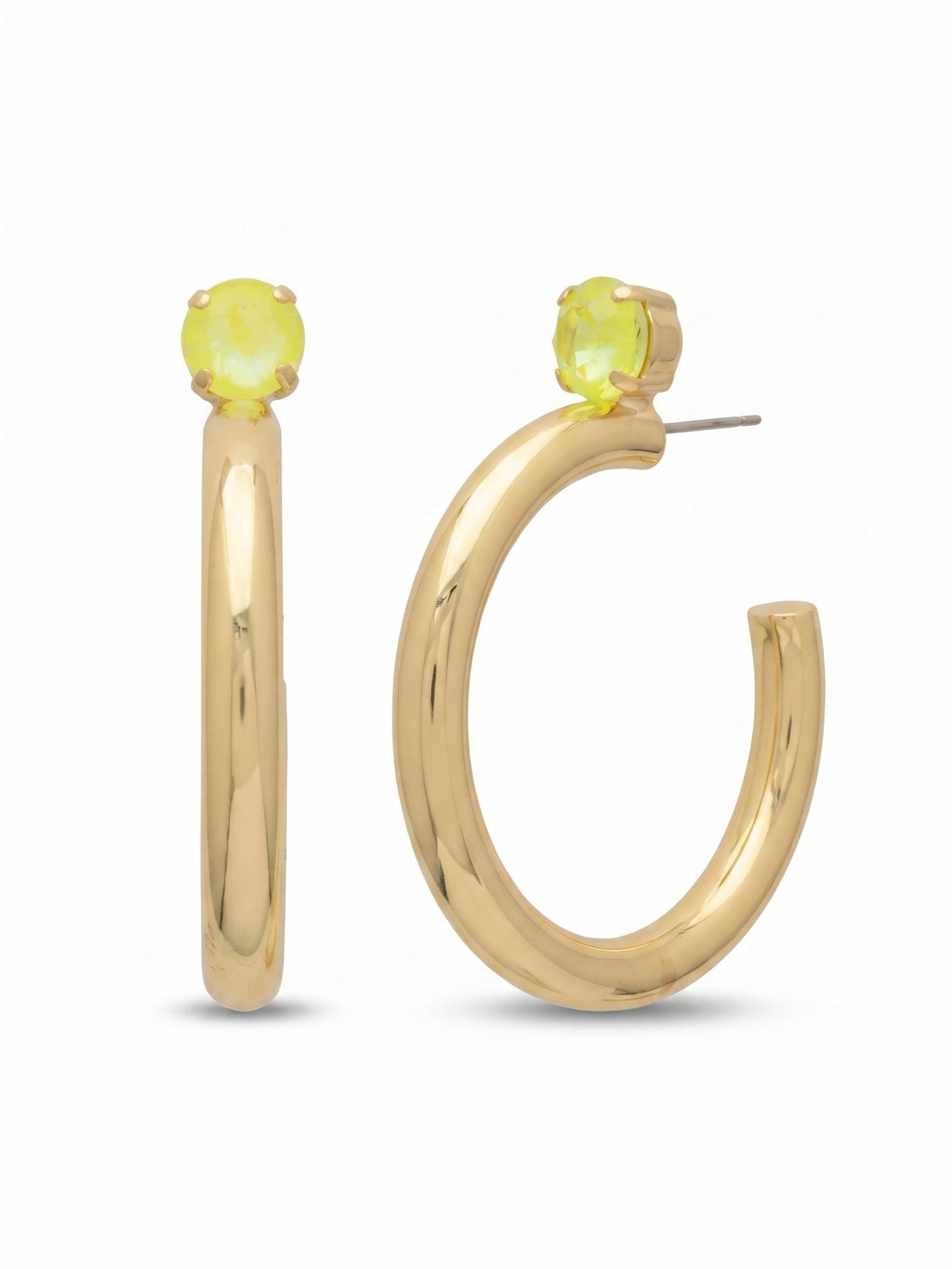 Sorrelli Electric Yellow Keeley Studded Hoop Earrings