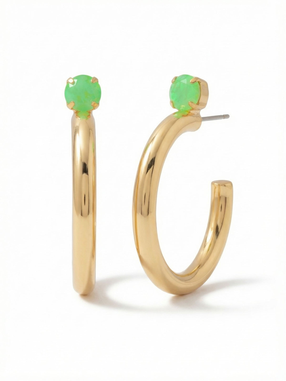 Sorrelli Electric Green Keeley Studded Hoop Earrings