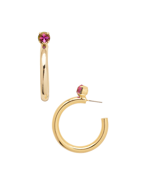 Sorrelli Heliotrope Keeley Studded Hoop Earrings