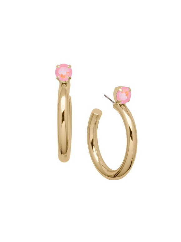 Sorrelli Light Rose Delite Keeley Studded Hoop Earrings