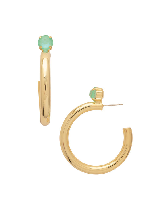 Sorrelli Mint Delite Keeley Studded Hoop Earrings