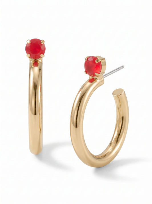 Sorrelli Red Carpet Keeley Studded Hoop Earrings
