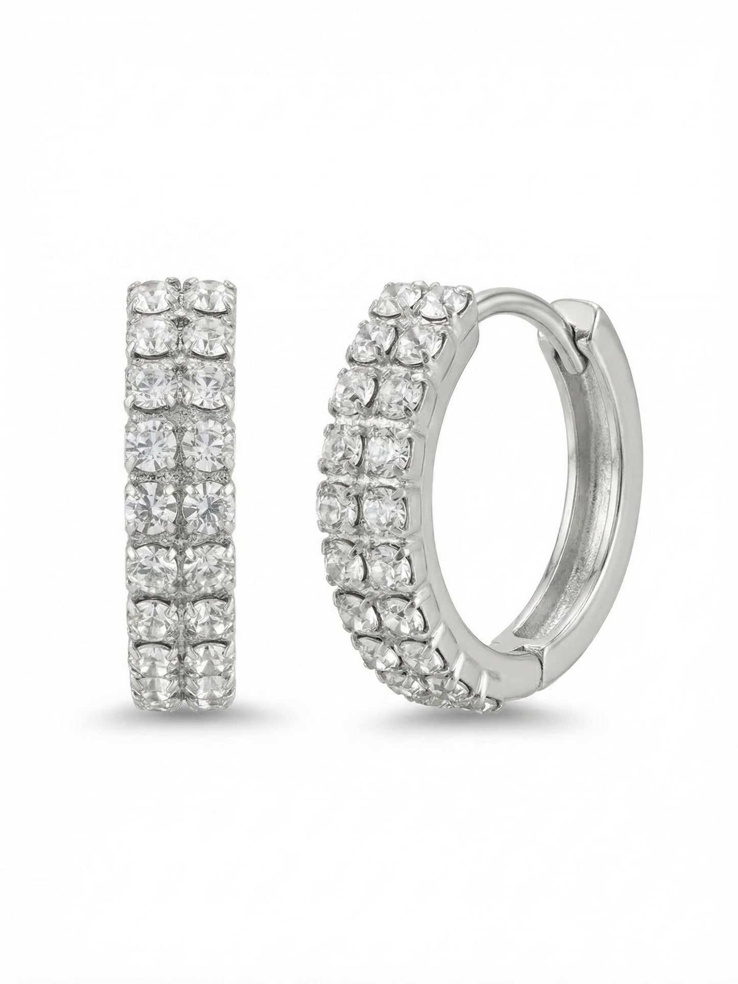 Sorrelli Crystal Double Crystal Huggie Hoop Earrings
