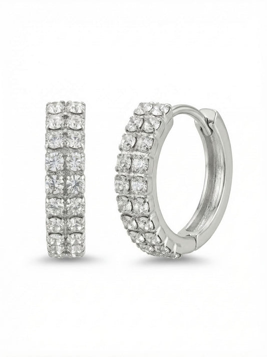 Sorrelli Crystal Double Crystal Huggie Hoop Earrings