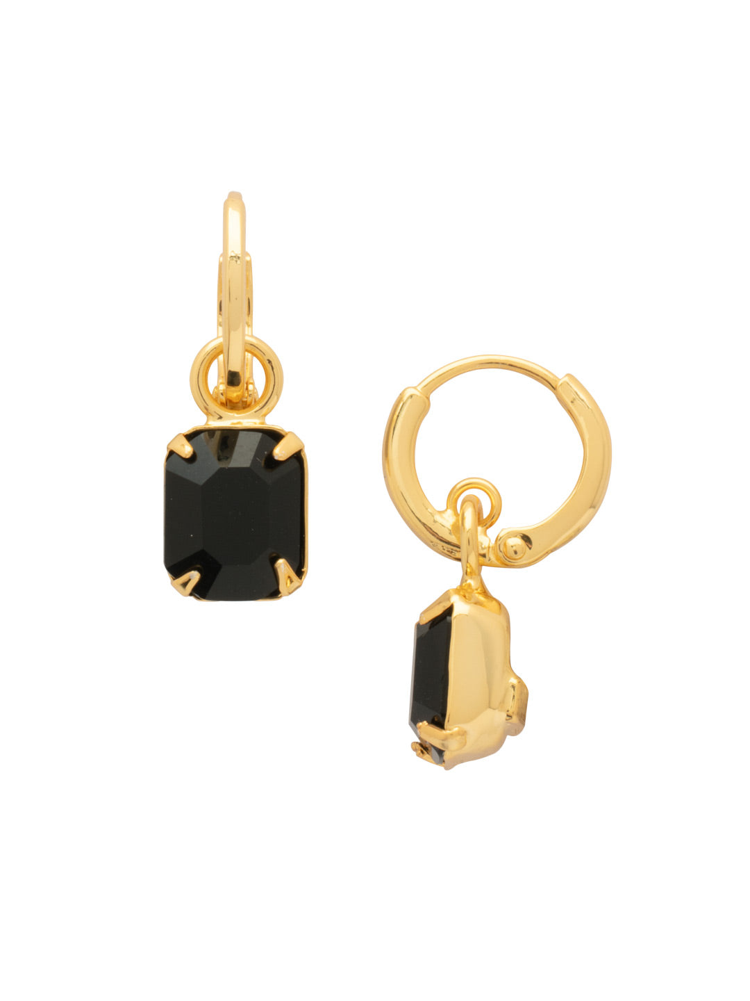 Sorrelli Jet Octavia Huggie Hoop Earrings