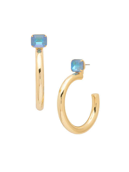 Sorrelli Ocean Delite Keeley Emerald Cut Hoop Earrings
