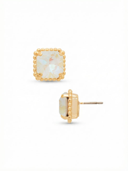 Sorrelli Ultra White Aurora Borealis Izzy Decorated Stud Earrings