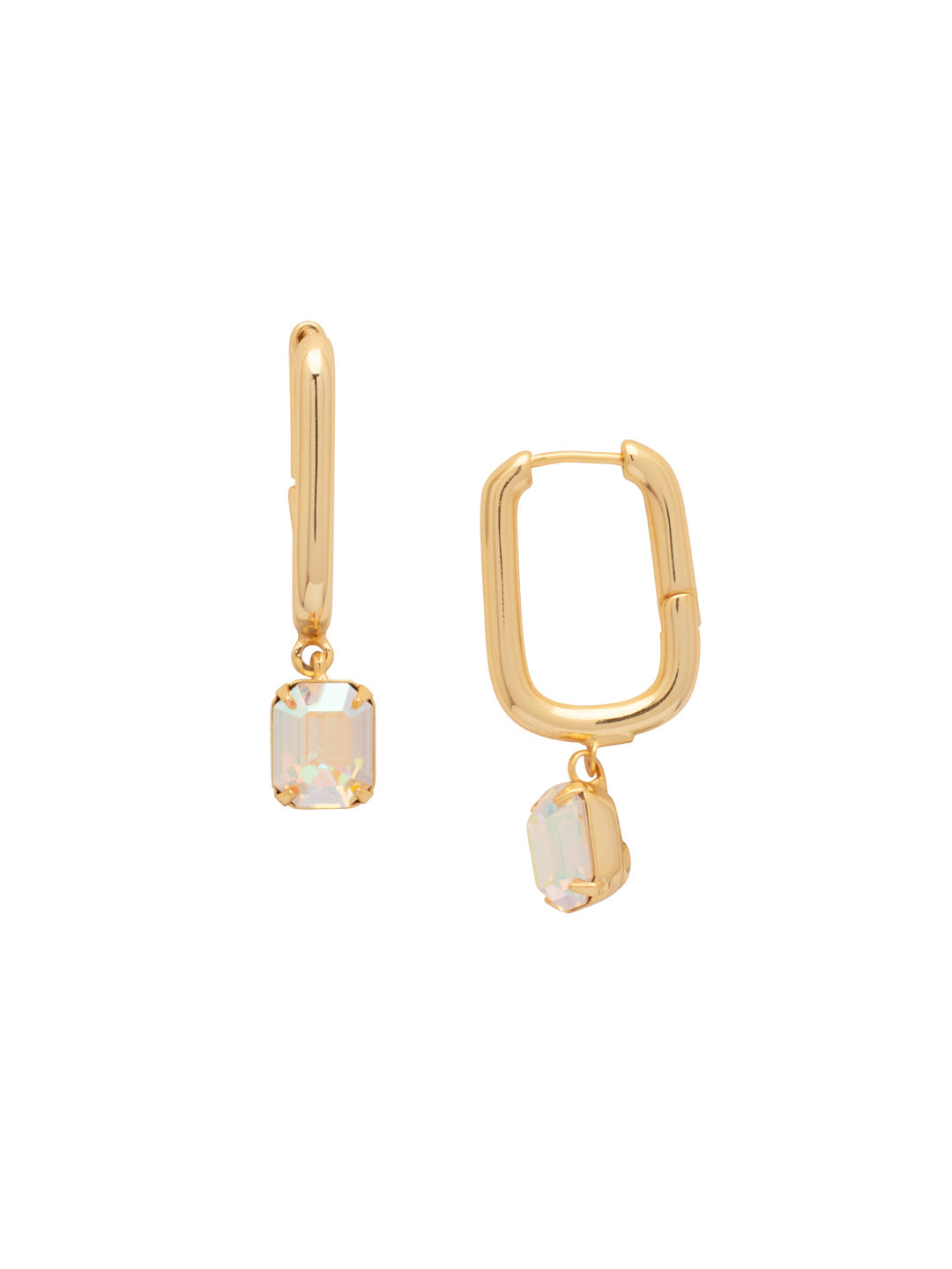 Sorrelli Crystal Aurora Borealis Octavia Rectangle Hoop Earrings