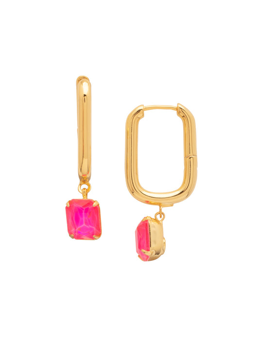 Sorrelli Electric Pink Octavia Rectangle Hoop Earrings