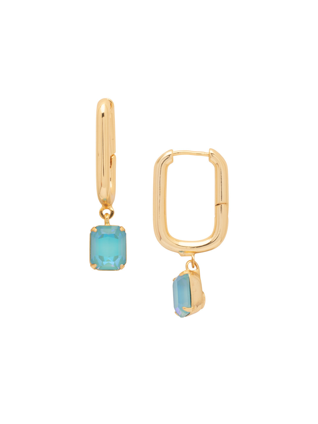 Sorrelli Summer Blue Delite Octavia Rectangle Hoop Earrings