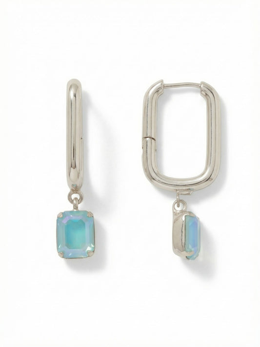 Sorrelli Summer Blue Delite Octavia Rectangle Hoop Earrings