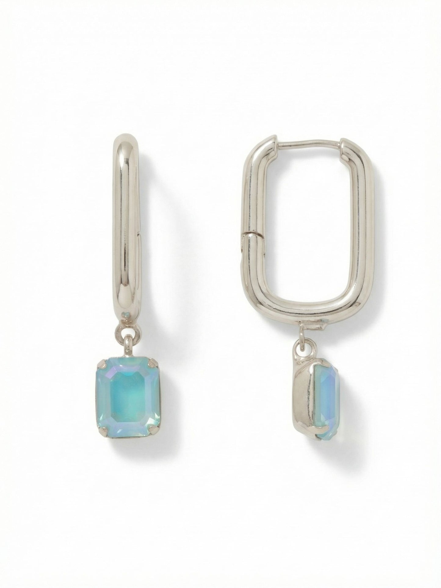 Sorrelli Summer Blue Delite Octavia Rectangle Hoop Earrings