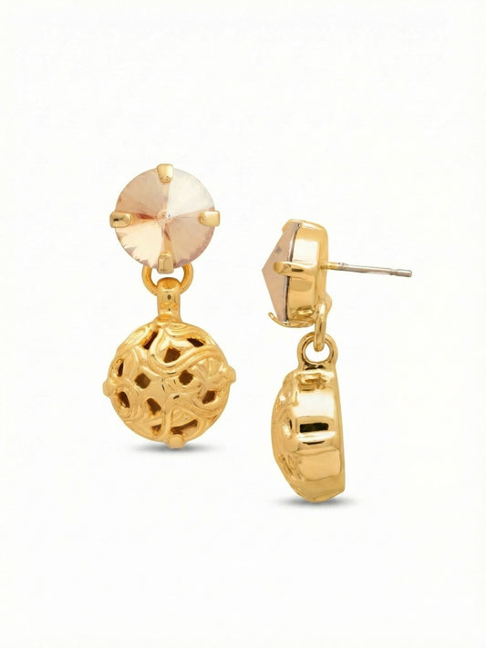 Sorrelli Golden Shadow Clementine Round Dangle Earrings