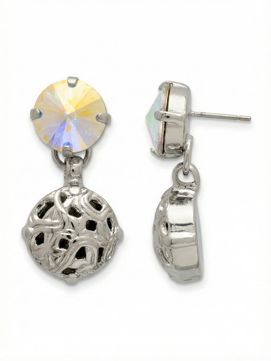 Sorrelli Crystal Aurora Borealis Clementine Round Dangle Earrings