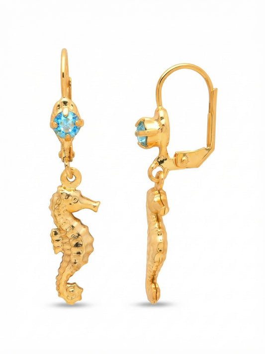 Sorrelli Coastal Dreams Seahorse Studded Dangle Earrings