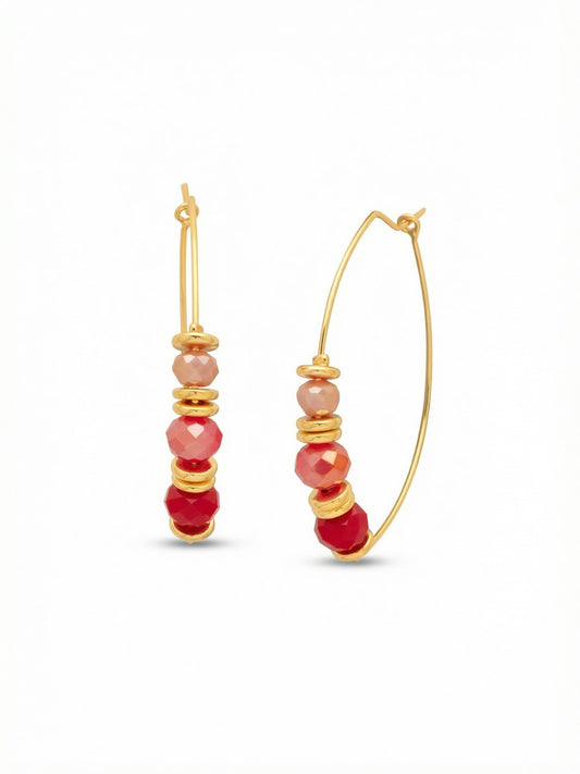 Sorrelli Moroccan Sunrise Asbury Beaded Hoop Earrings