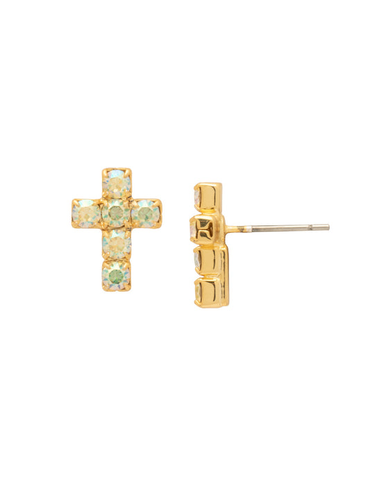Sorrelli Jonquil AB Carly Cross Stud Earrings