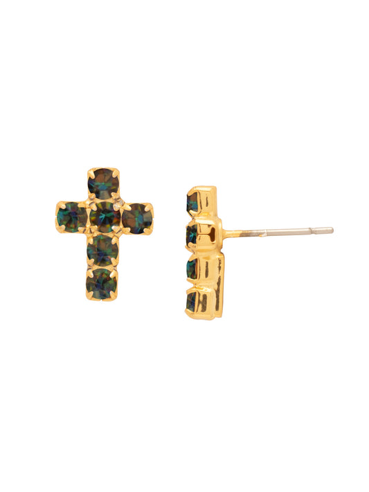 Sorrelli Volcano Carly Cross Stud Earrings