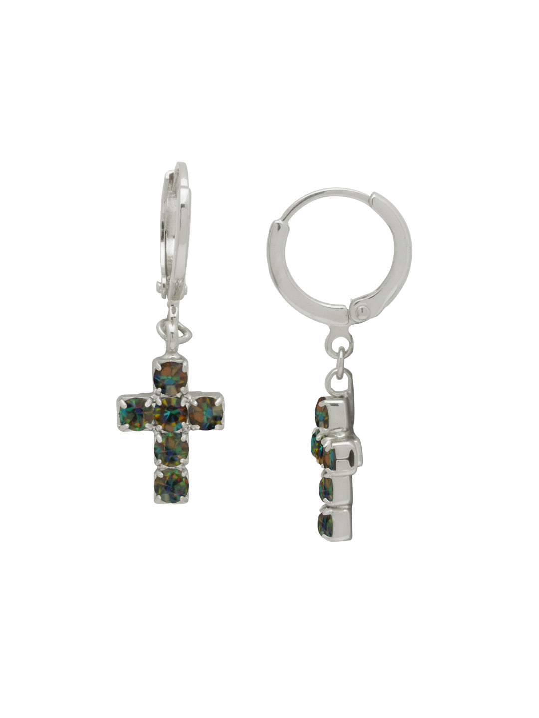 Sorrelli Volcano Carly Cross Huggie Hoop Earrings