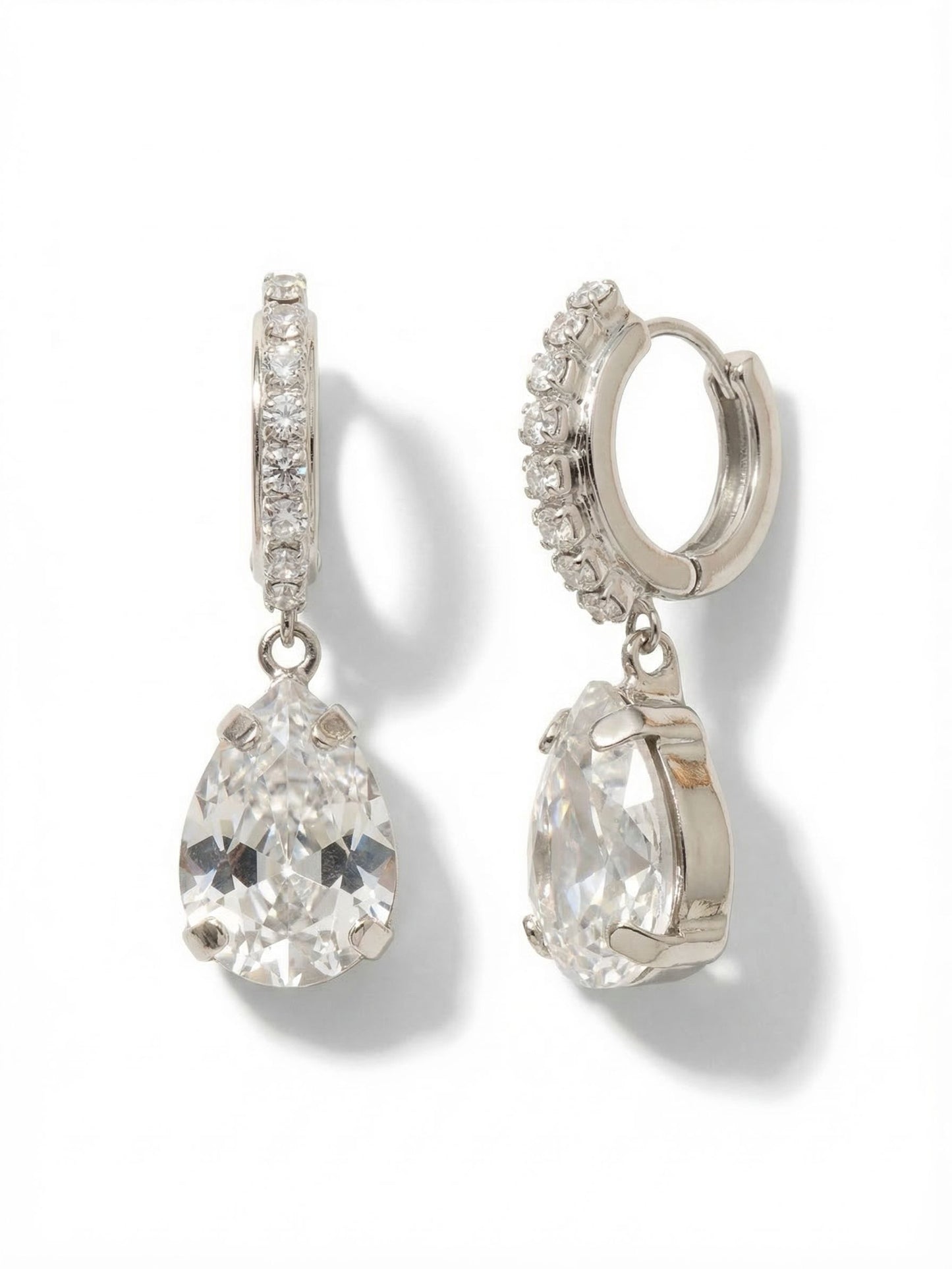 Sorrelli Crystal Perfect Pear Embellished Huggie Hoop Earrings