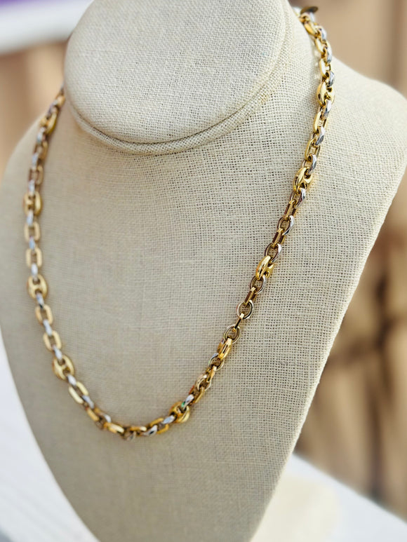Mix Gold-Yellow and White Gold Chain 18kt gold