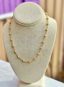 Gold-14kt gold bead and Ball Necklace