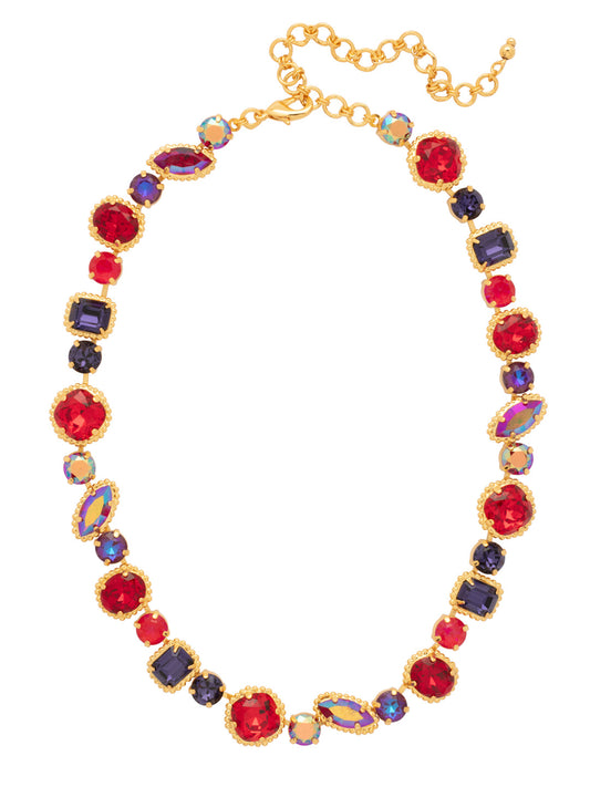 Sorrelli Red Velvet Cushion-Cut Tennis Necklace