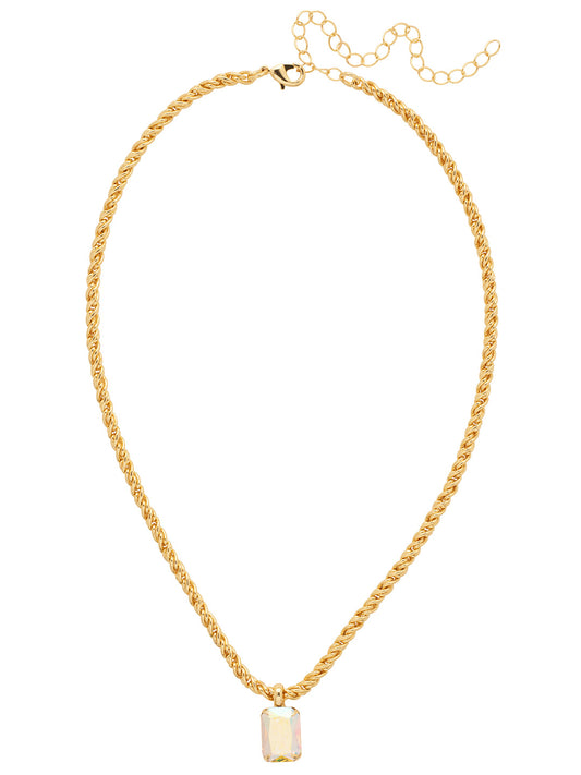 Sorrelli Crystal Aurora Borealis Emerald Rope Chain Pendant Necklace