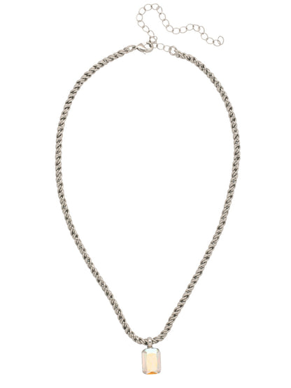 Sorrelli Crystal Aurora Borealis Emerald Rope Chain Pendant Necklace
