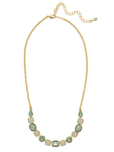 Sorrelli Sage Green Tansy Half Line Tennis Necklace