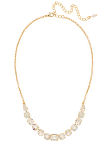 Sorrelli White Bridal Tansy Half Line Tennis Necklace