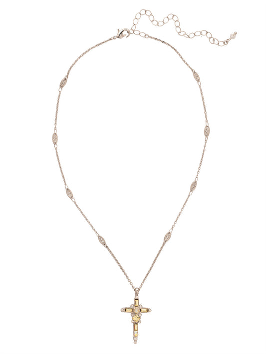 Sorrelli Lemon Zest Dierdre Cross Pendant Necklace
