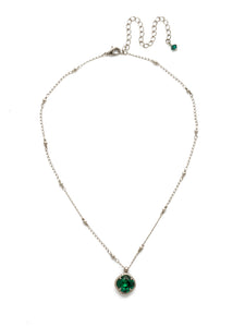 Sorrelli Emerald Cushion-Cut Pendant Necklace