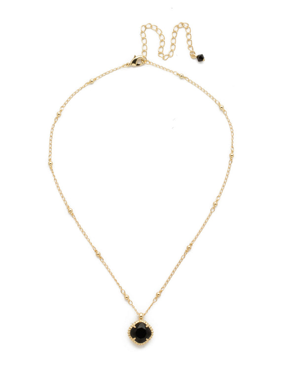 Sorrelli Jet Cushion-Cut Pendant Necklace