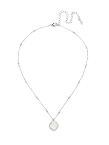 Sorrelli White Opal Cushion-Cut Pendant Necklace