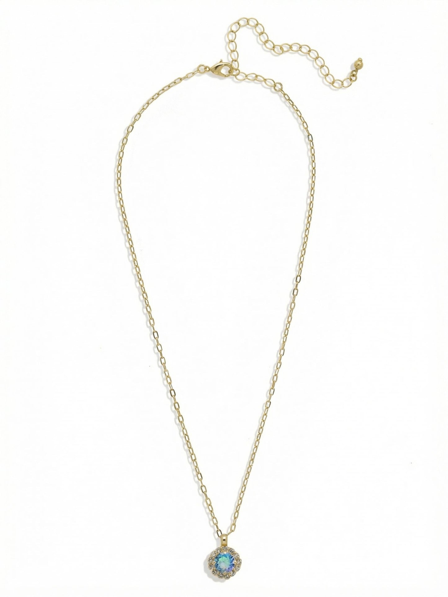 Sorrelli Aqua Aurora Borealis Haute Halo Pendant Necklace