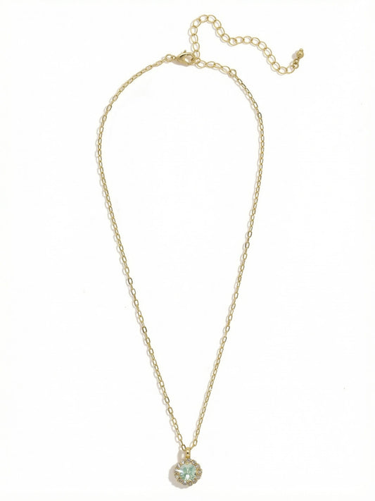 Sorrelli Aquamarine Haute Halo Pendant Necklace