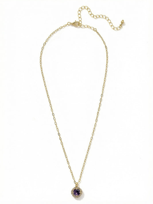 Sorrelli Purple Velvet Haute Halo Pendant Necklace