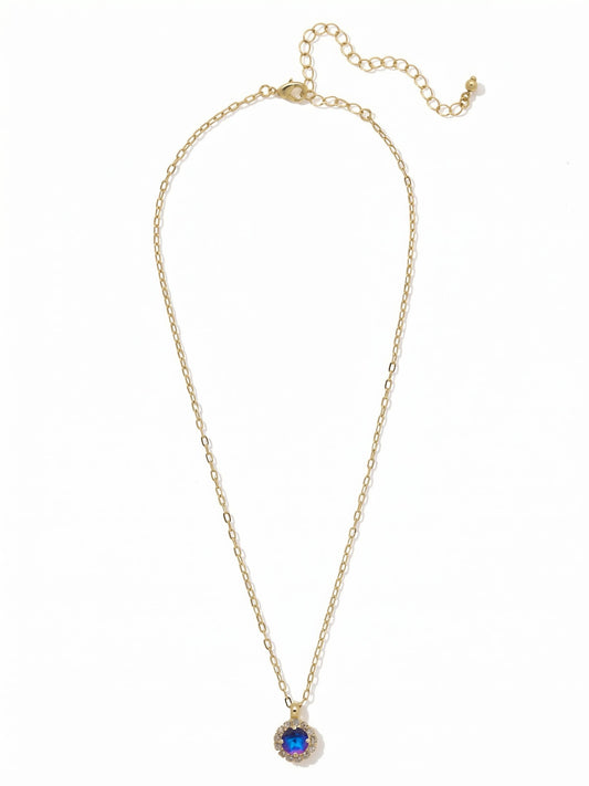 Sorrelli Royal Blue Delite Haute Halo Pendant Necklace