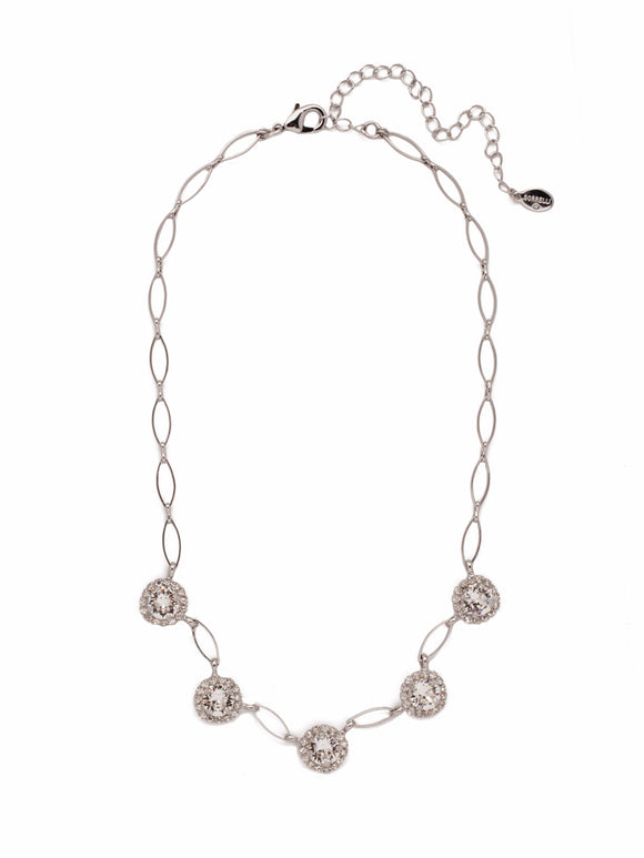 Sorrelli Crystal Haute Halo Oval Tennis Necklace