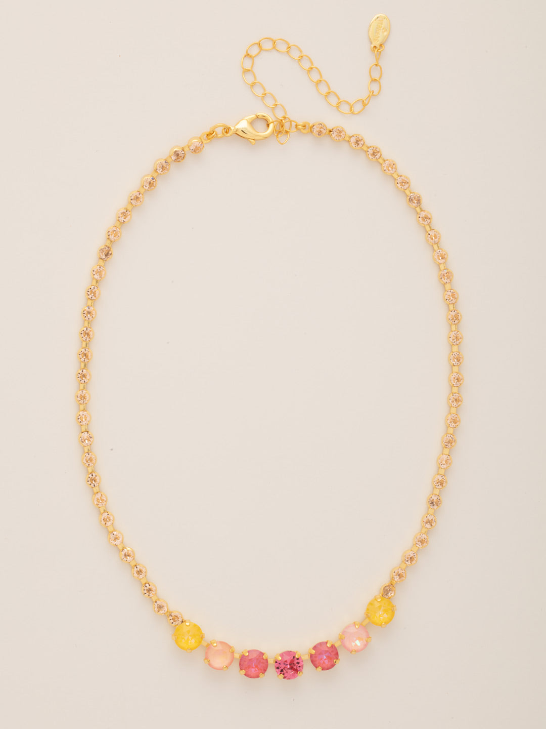Sorrelli Pink Pineapple Coco Tennis Necklace