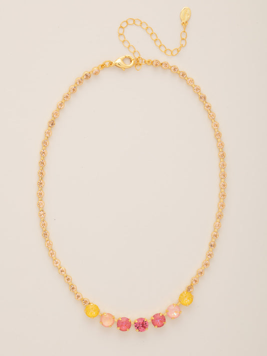 Sorrelli Pink Pineapple Coco Tennis Necklace