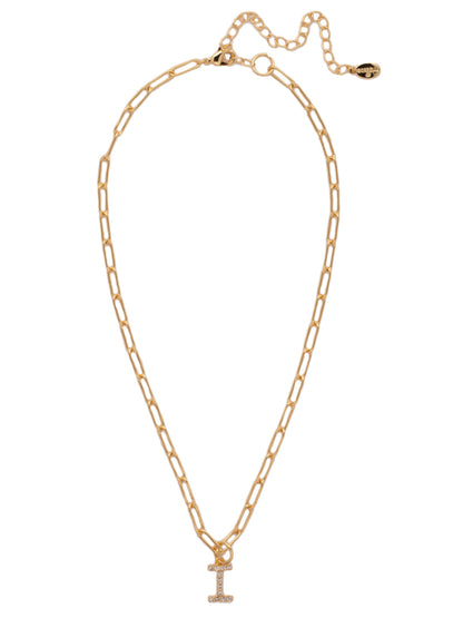 Sorrelli Crystal I Initial Paperclip Pendant Necklace