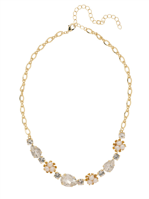 Sorrelli Modern Pearl Nesta Pear Tennis Necklace