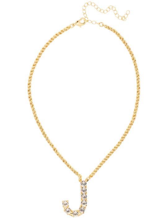 Sorrelli Crystal J Initial Rope Pendant Necklace